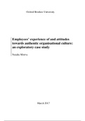 Dissertation - Employees’ experience of and attitudes towards authentic organisational culture: an exploratory case study