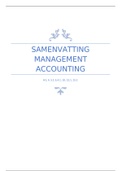 Samenvatting Management Accounting midterm 1