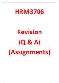HRM3706 - Revision - Questions and Answers
