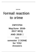 CMY3704 May/June 2016- 2017 MCQ  EXAM PAPERS  AND 2018 1 done semester 2 DONE for YOU Answers