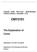 The Explanation of Crime  CMY3701  MCQ 2017 and 2018 DONE