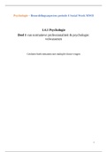 Tentamensamenvatting - psychologie en filosofie - Social Work Leerjaar 1