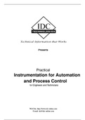  Instrumentation for Automation and Process Control