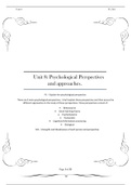 Unit 8: Psychological Perspectives 
