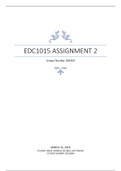 EDC1015 Assignment 2 2018 Semester 1
