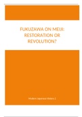 Final Essay on Fukuzawa Yukichi and the Meiji Era: Restoration or not?