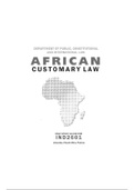 IND2601 African Customary Law Study Guide and Past Exam Papers