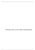 Training course on the culture of programming
