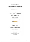 Samenvatting 'Ons feilbare denken' door Daniël Kahneman