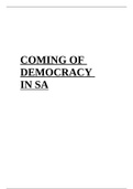The Coming of Democracy in South Africa