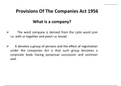 Provisions of the companies Act 1956