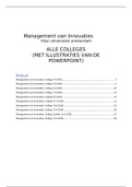 Management van Innovaties alle colleges (Nederlands!) met illustraties 