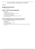 Stage 1 Biology Semester 1 notes (topic 1: Cells and microorganisms & topic 4: Biodiversity and ecosystem dynamics