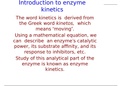  Enzyme kinetics
