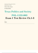 Texas Politics Exam 1 Test Review