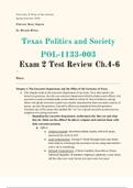 Texas Politics and Society Exam 2 Test Review Ch.4-6