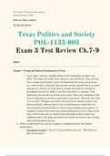 Texas Politics and Society Exam 3 Review Ch. 7-9