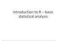 4. Introduction to R - basic statistical analysis