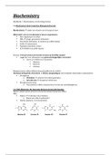 MIB10306 Microbiology and Biochemistry - Biochemistry Samenvatting