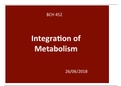 Integration of metabolic pathways