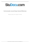 Communication and Cultural Differences Journal Essay