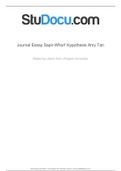 Sapir-Whorf Hypothesis - Amy Tan Journal Essay
