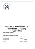 Mac3701 Assignment 2 Semester 2 (2018)