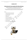 Guide Lines for Core Practical 13b - Brine Shrimps - Activity 5.20