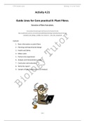 Guide Lines for Core Practical 8 - Plant Fibers - Activity 4.21