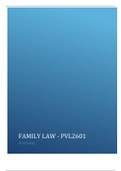 FAMILY LAW - PVL2601 AFRIKAANS