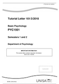 PYC1501 Basic Psychology material for 2018
