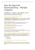 Volledige samenvatting boek 'Aan de Slag met Teamcoaching' - Marijke Lingsma