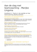 Volledige samenvatting boek 'Aan de Slag met Teamcoaching' - Marijke Lingsma