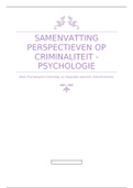 Samenvatting Perspectieven op criminaliteit - psychologie in NL. Incl voorgeschreven artikelen