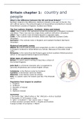 Samenvatting voor Aspects of Great Britain 