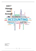 Unit 7 Managment accounting