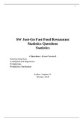 SW Just-Go Fast Food Restaurant Statistics Questions