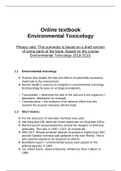 Summary draft version textbook environmental toxicology 2018-2019