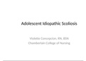 NR 602 Adolescent Idiopathic Scoliosis: Presentation (Already graded A )