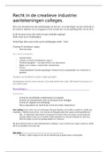 Aantekeningen hoor- en wegcolleges Recht in de Creatieve industrie - MIC jaar 2 (ook beschikbaar in een bundel met samenvatting)