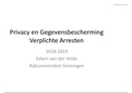 Privacy en Gegevensbescherming Verplichte Arresten 2018/2019
