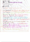 Honors Biology Class Notes - Unit 2: The Cell & Its Processes