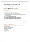 Summary marketing communications