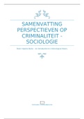 Samenvatting Perspectieven op Criminaliteit - Sociologie, incl. voorgeschreven artikelen (in NL).