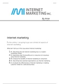 BTEC Unit 12 Internet Marketing in Business
