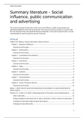 Summary literature & lectures - social influence, public communication and advertising
