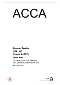 Latest ACCA P6, ADVANCED TAXATION (ATX – UK), Course note (PDF) for exams in JUNE 2018, STEPTEMBER 2018, DECEMBER 2018 and MARCH 2019