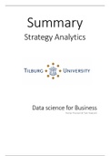Summary Strategy Analytics (Data Science for Business)