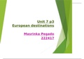 Unit 7: European Destinations P3