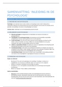 Samenvatting inleiding in de psychologie